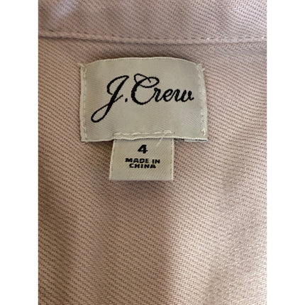 J.Crew Women's Beige Collared Short Sleeve Zip Mini Utility Shirt Dress Size 4