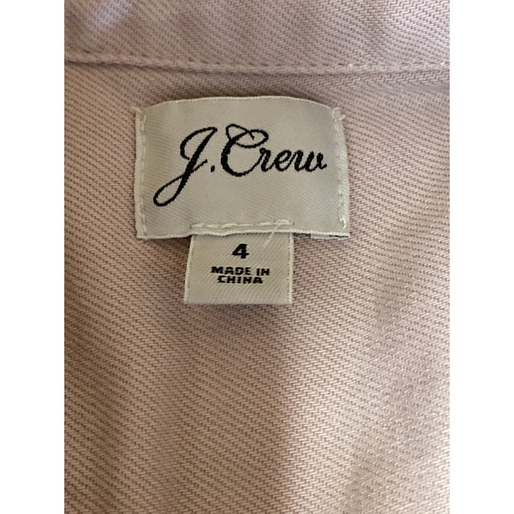 J.Crew Women's Beige Collared Short Sleeve Zip Mini Utility Shirt Dress Size 4