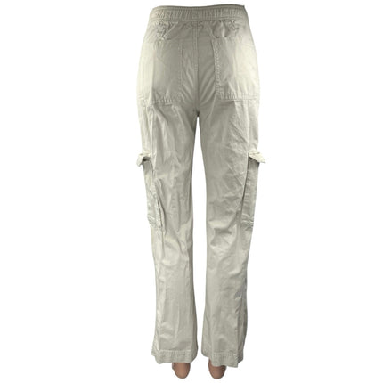 Abercrombie & Fitch Women's White High Waisted Straight Cargo Trousers Pants 0