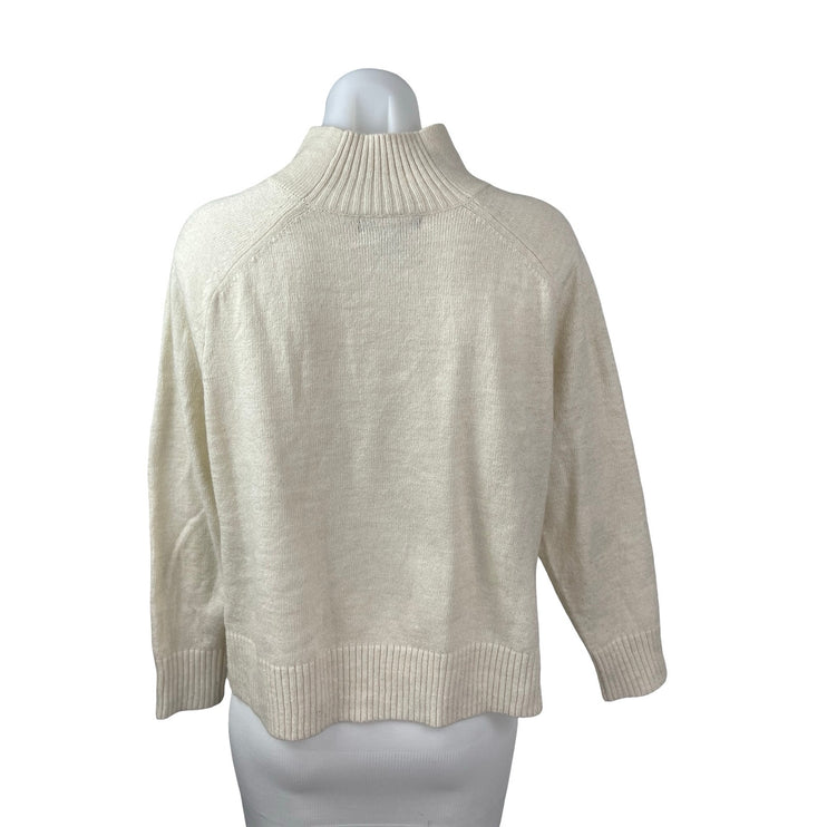 Banana Republic Women's Beige Long Sleeve Turtleneck Knit Sweater Top Size M