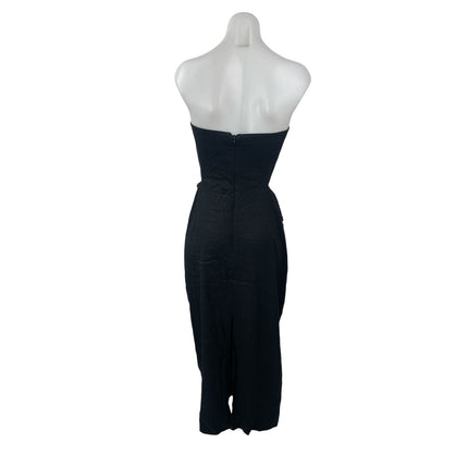 Zara Women's Black Strapless Tube Cutout Sleeveless Slit Pencil Midi Dress XXL