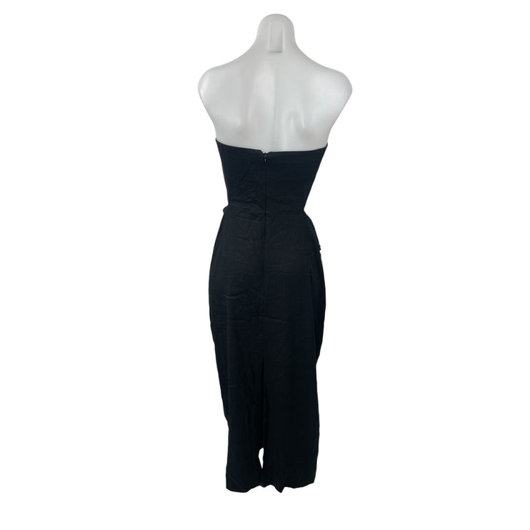 Zara Women's Black Strapless Tube Cutout Sleeveless Slit Pencil Midi Dress XXL