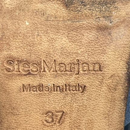 Sies Marjan Women's Blue Suede Closed Toe Ankle Strap Heels Sandals Size 6.5