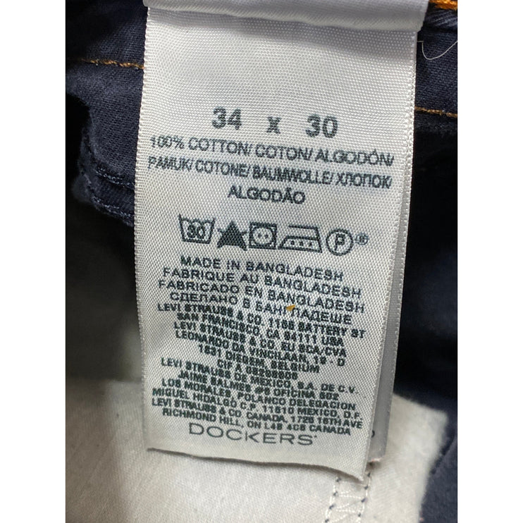 Dockers Men's Blue Gray Straight Relaxed High Rise Denim Jeans Pants Size 34x30