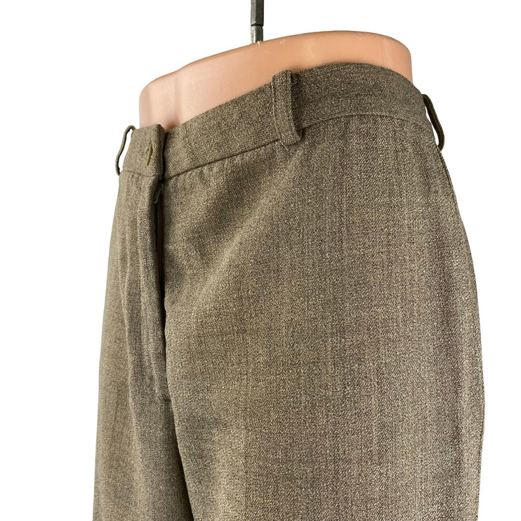 Ann Taylor Jayne Brown Wool Straight Palazzo Wide Leg Trousers Dress Pants Sz 4