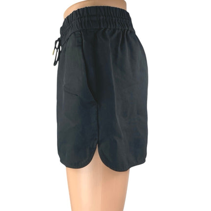 Everlane Women's Black High Waisted Drawstring Pocket Mini Sweat Shorts Size S