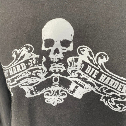 Women's Black Die Hard Die Harder Skull Gothic Cutout Hoodie Sweatshirt Top M