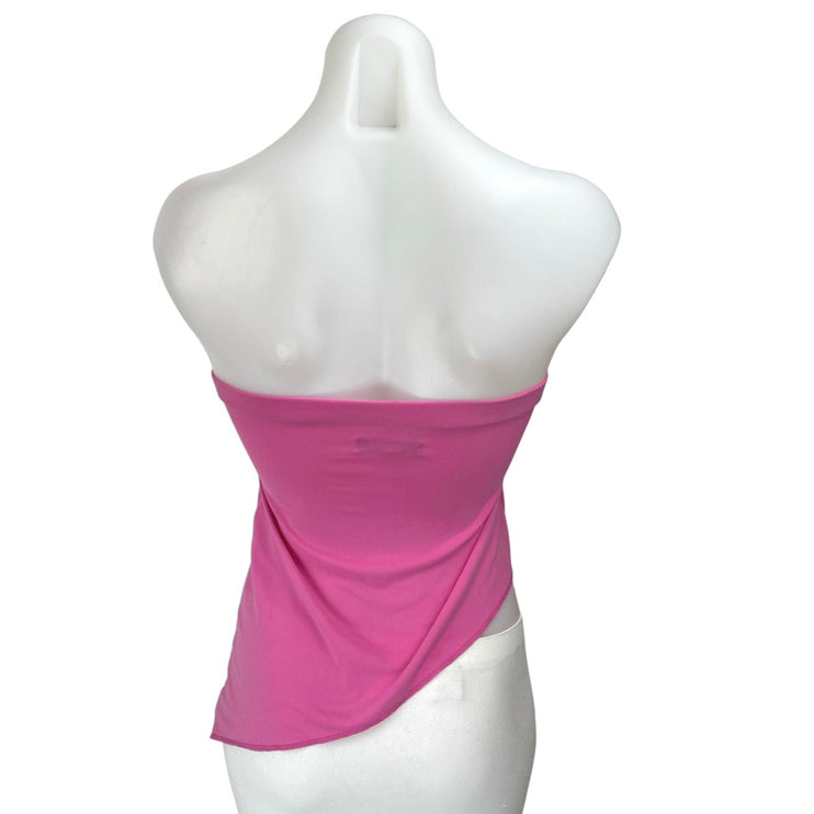 Urban Outfitters Women's Pink Strapless Sleeveless Asymmetric Bandeau Tube Top M