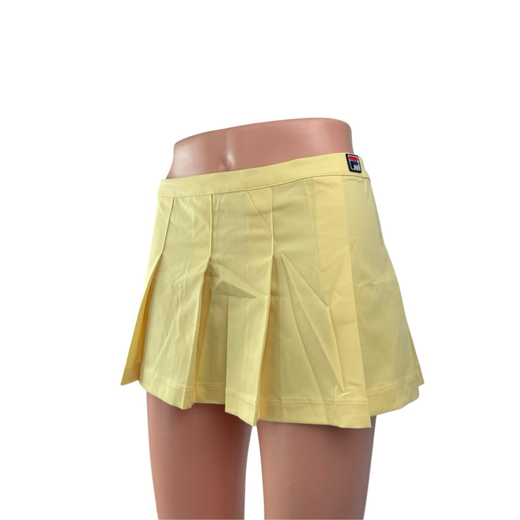 Fila x Hailey Women's Yellow Mid Waist Pleated Golf Tennis Mini A Line Skirt 4