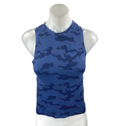 Peloton Women's Blue Camo Sleeveless Knit Yoga Athletic Tank Top Size XS/S