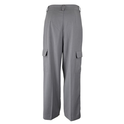 L.A. Hearts Women's Gray High Rise Wide Leg Pleated Cargo Trousers Pants Size XS