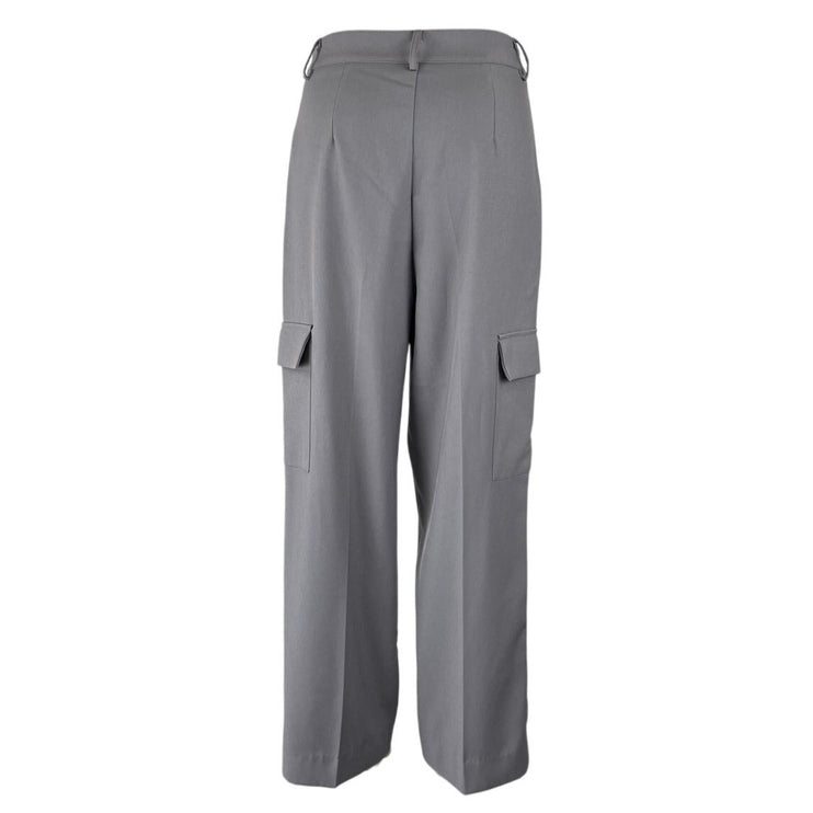 L.A. Hearts Women's Gray High Rise Wide Leg Pleated Cargo Trousers Pants Size XS
