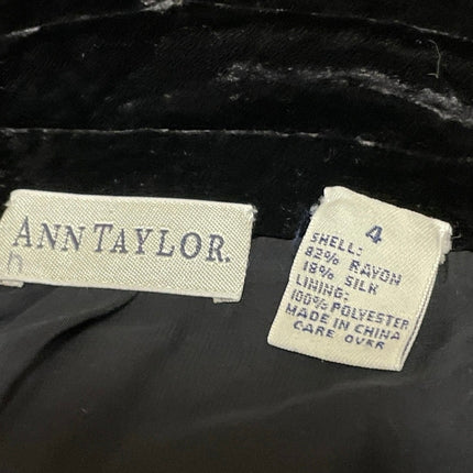 Ann Taylor Womens Black Velvet Velour HighWaisted Wide Leg Trousers Pants Size 4