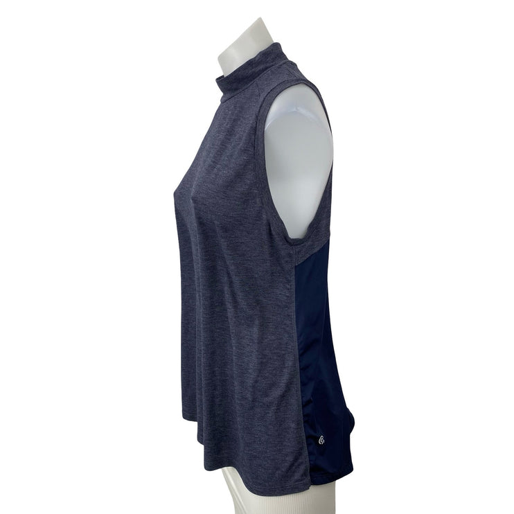 Champion Women's Navy Blue Mock Neck Sleeveless Open Back Athletic Tank Top L
