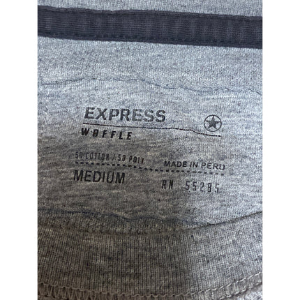 Express Men's Gray Waffle Knit Crewneck Long Sleeve Sweatshirt Sweater Top Sz M