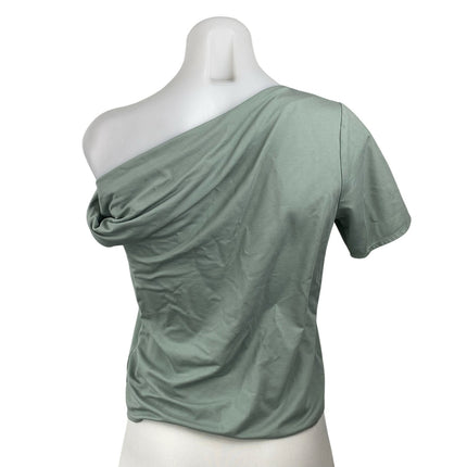 Love, Bonito Laylin Green Asymmetrical One Shoulder Short Sleeve Blouse Top Sz 4