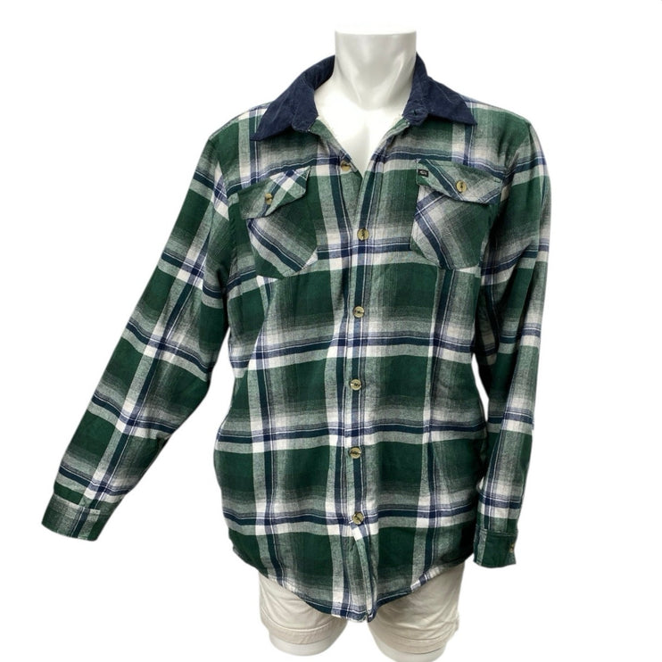 Buffalo David Bitton Green Long Sleeve Plaid Fleece Lined Button Shirt Jacket XL