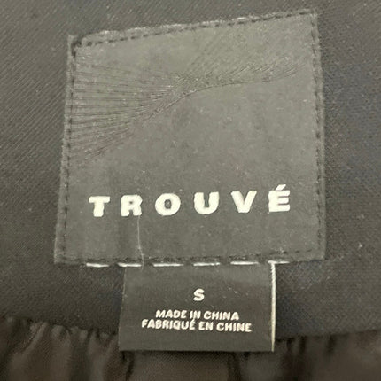 Trouve Women's Black Zip Pocket Collarless Long Sleeve Open Blazer Coat Jacket S
