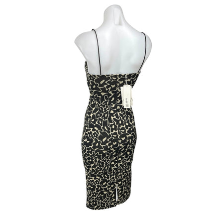 NEW Zara Black Floral Jacquard Sleeveless Cami Camisole Midi Tank Pencil Dress S