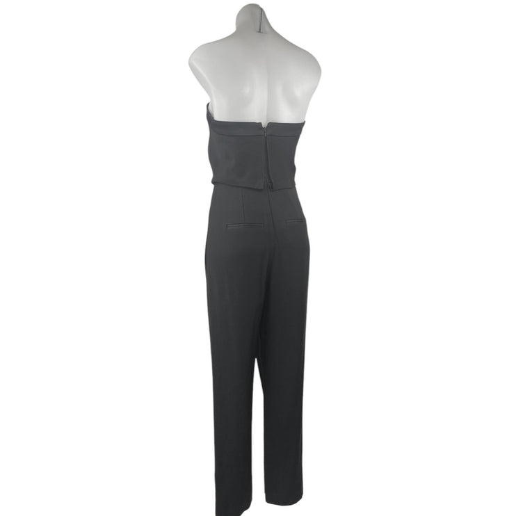 Reiss Toni Silk Satin Trimmed Strapless Tube Sleeveless Bandeau Jumpsuit Size 2