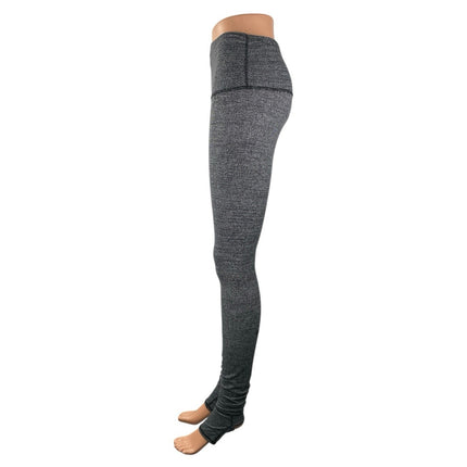 Lululemon Women's Black Gray Mid Rise Yoga Workout Athletic Leggings Pants Sz 6