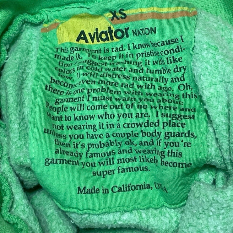 Aviator Nation Green Long Sleeves Palm Tree Hamptons 2023 Hoodie Sweatshirt XS