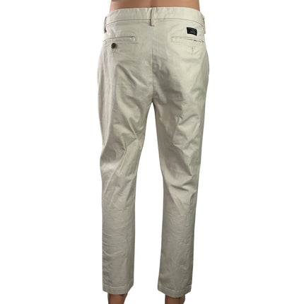 Banana Republic Lived In Chino Men's Ivory Slim Fit Straight Trousers Pants 32