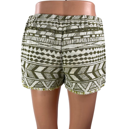 Zara Trafaluc Women's Gray Aztec Tribal Fringe High Rise Mini Shorts Size S