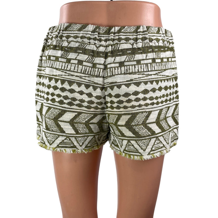 Zara Trafaluc Women's Gray Aztec Tribal Fringe High Rise Mini Shorts Size S