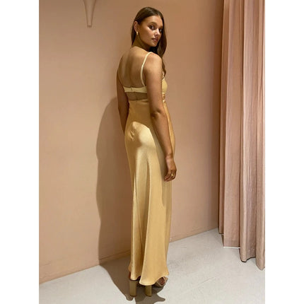 bec and bridge yellow and brown dress CAMILLE BLOUSON DRESS main image 0