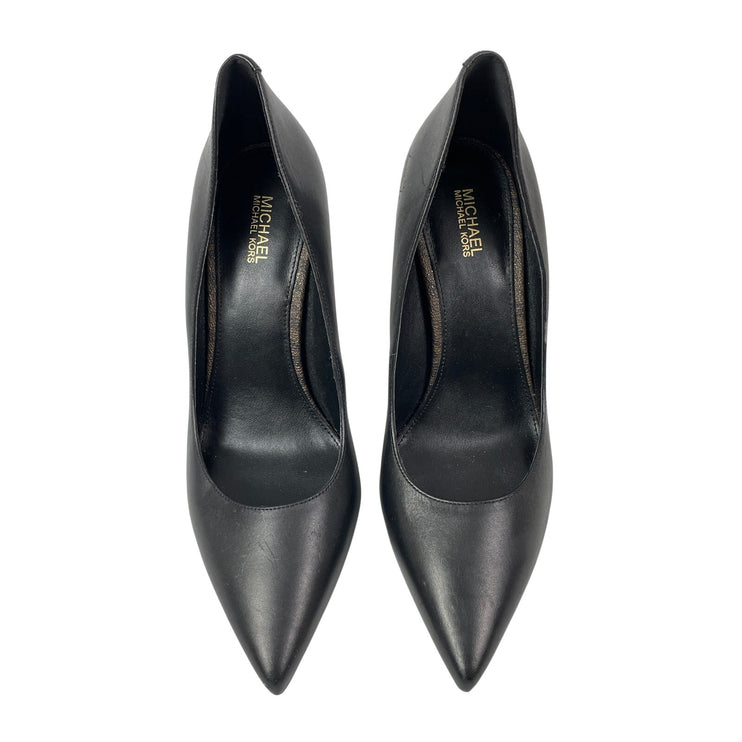 Michael Kors Alina Flex Women's Black Leather Pointed Toe Stiletto Heels Shoes 8