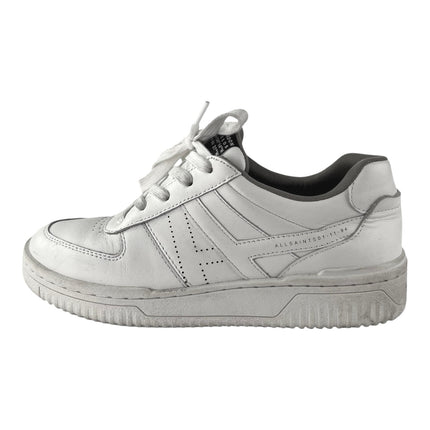 AllSaints VIX Women;s White Leather Low Top Athletic Trainers Sneakers Shoes 7