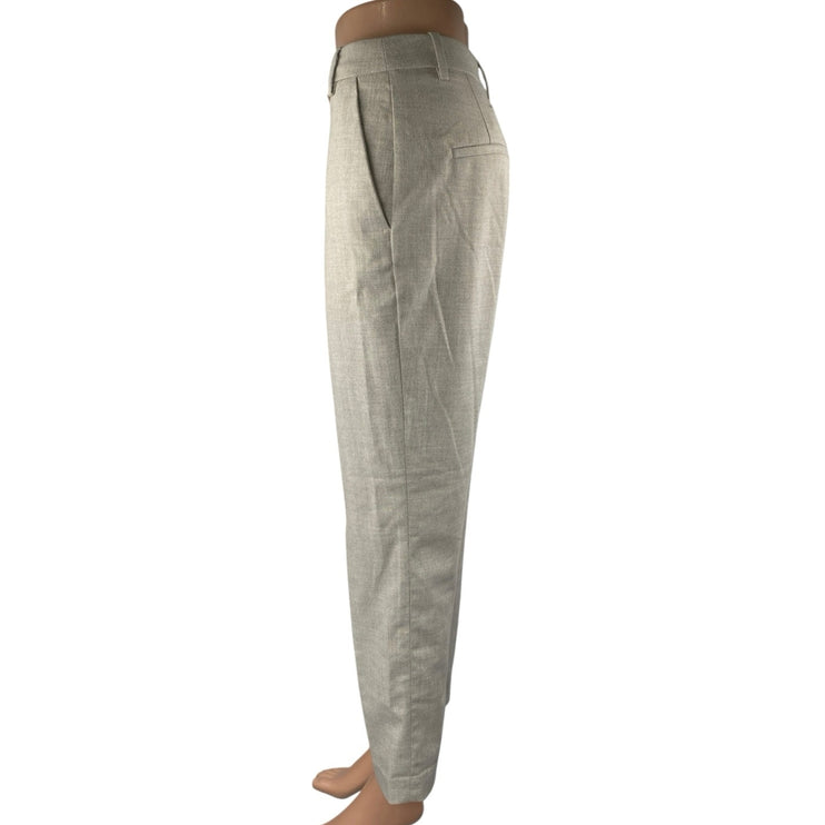 H&M Women's Gray High Waisted Slim Straight Leg Trousers Dress Pants Size 4