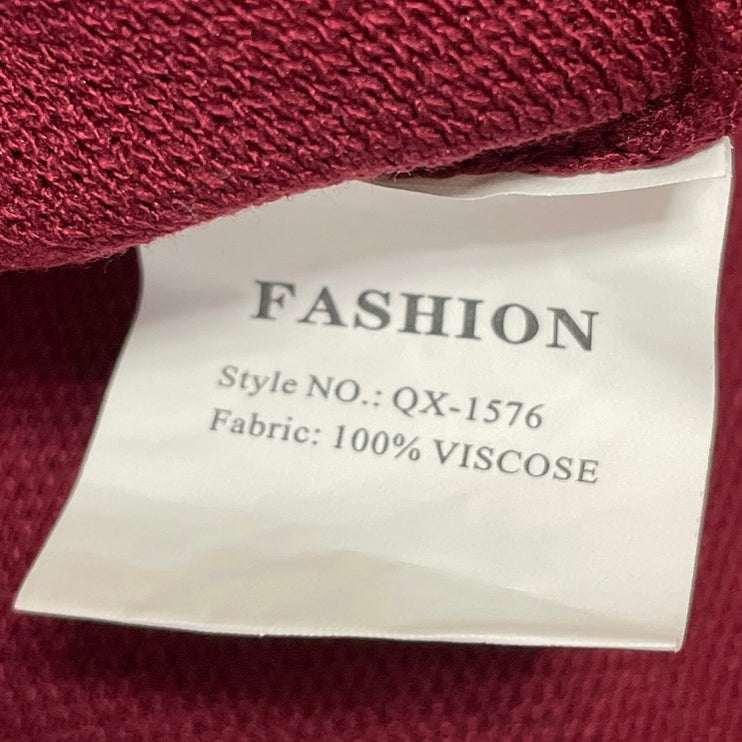 Fashion Womens Red V-neck Oversized Buttons Long Sleeve Cardigan Sweater Size M