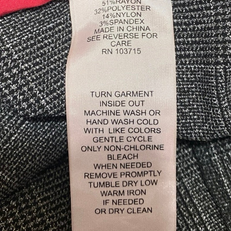 Nanette Lepore Women's Gray Plaid High Waisted Tapered Trousers Pants Size 6