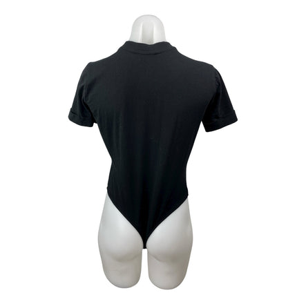 WeWoreWhat Danielle Berstein Women's Black Mock Neck T-Shirt Bodysuit Top Sz XS