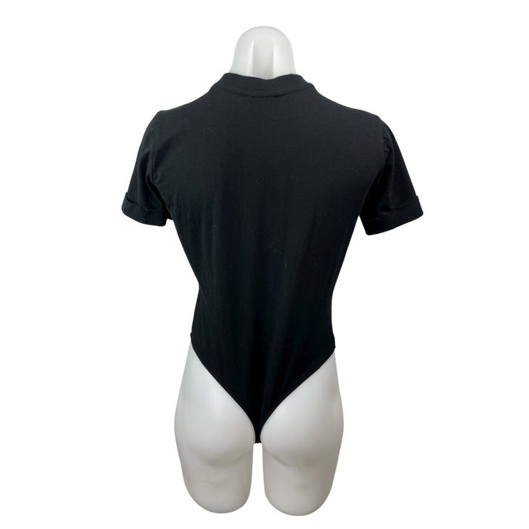 WeWoreWhat Danielle Berstein Women's Black Mock Neck T-Shirt Bodysuit Top Sz XS