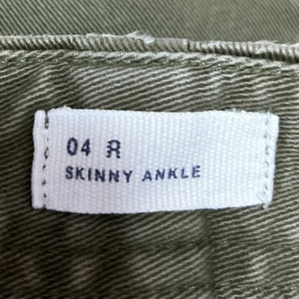 GAP Women's Olive Green Mid Rise Skinny Leg Ankle Boyfriend Jeans Pants Size 4