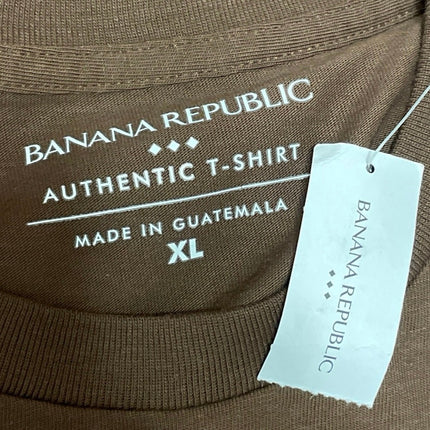 NEW Banana Republic Men's Brown Short Sleeves Casual Basic Tee T-shirt Top Sz XL