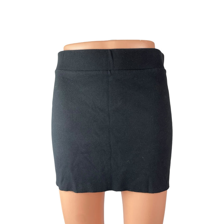 Madewell Women's Black Elastic Waist Pull On Career Mini Pencil Skirt Size S
