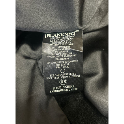 Blank NYC Black Velvet Velour Long Sleeve One Button Blazer Coat Jacket Size XS