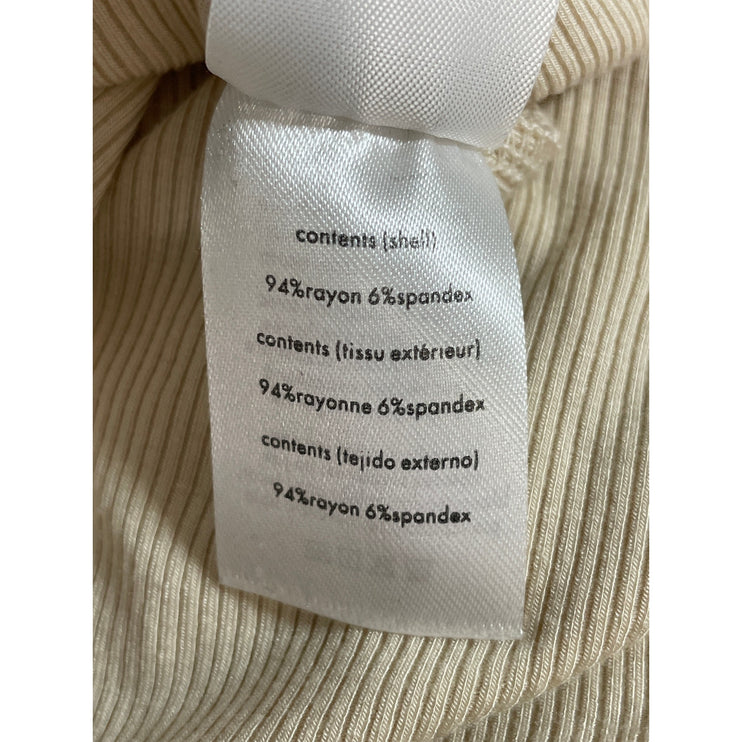 WeWoreWhat Cream Ribbed Knit Slit Sleeveless Tank Sweater Midi Dress Size M