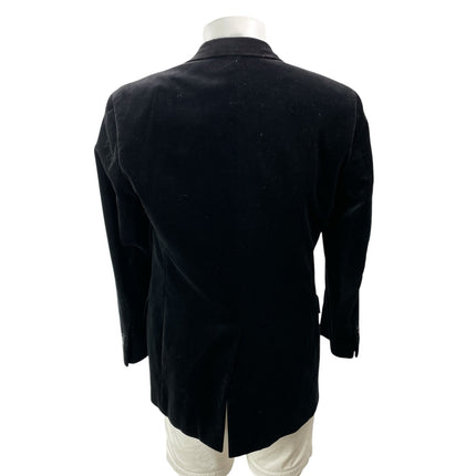 Alfani Macy's Mens Black Suede Notch Lapel Single Breasted Blazer Coat Jacket L