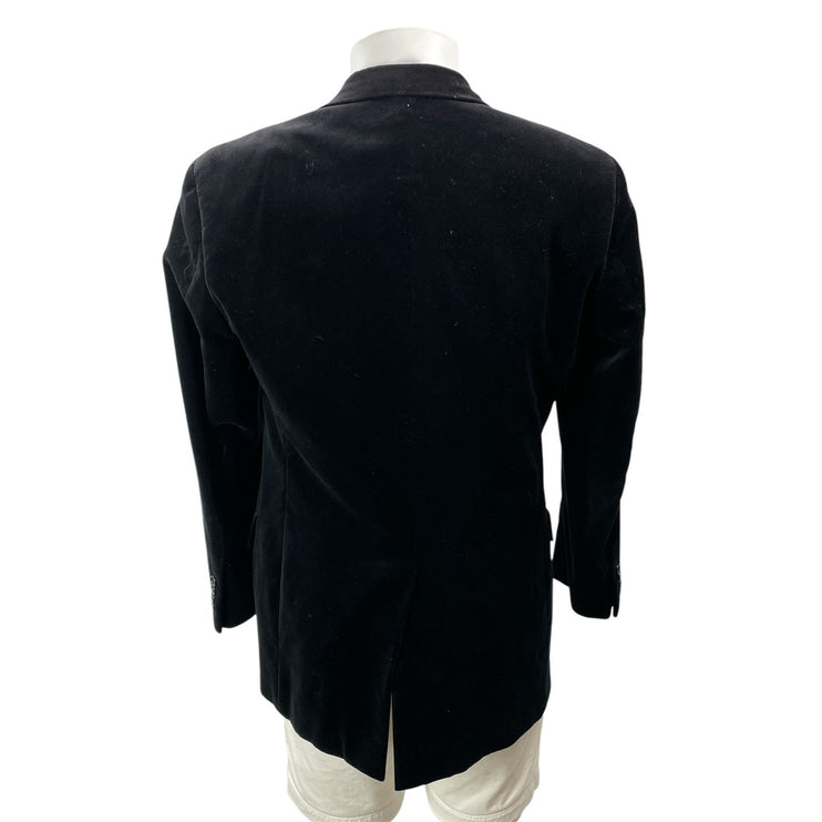 Alfani Macy's Mens Black Suede Notch Lapel Single Breasted Blazer Coat Jacket L