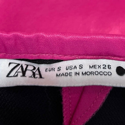 Zara Women's Pink Silky Satin Side Buttons Mini Straight Pencil Skirt Size S