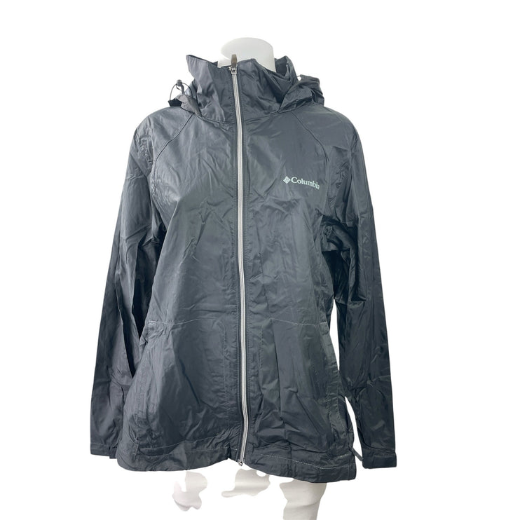 Columbia Switchback III Women's Black Long Sleeve Zip Up Hooded Rain Jacket XL