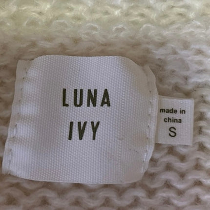 Luna Ivy Women's Cream Multicolor 3D Butterfly Open Cardigan Sweater Top Size S