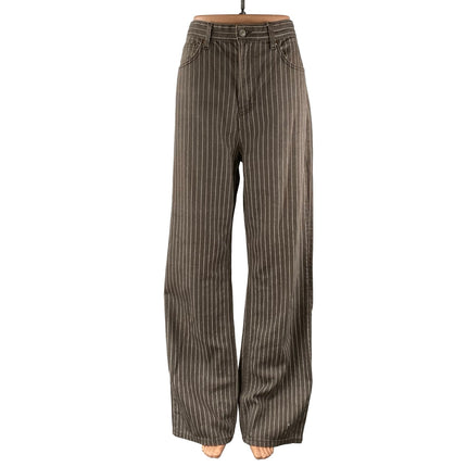 Reformation Wilder Striped High Rise Baggy Barrel Wide Leg Denim Jeans Pants 30