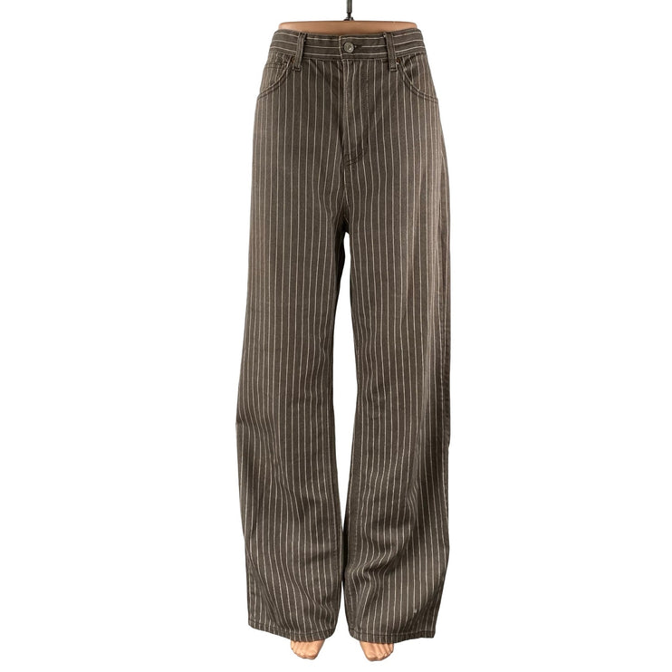 Reformation Wilder Striped High Rise Baggy Barrel Wide Leg Denim Jeans Pants 30
