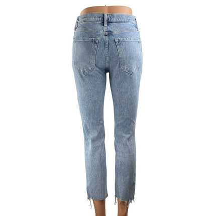 Banana Republic Blue High Waisted Distressed Frayed Skinny Denim Jeans Pants 26